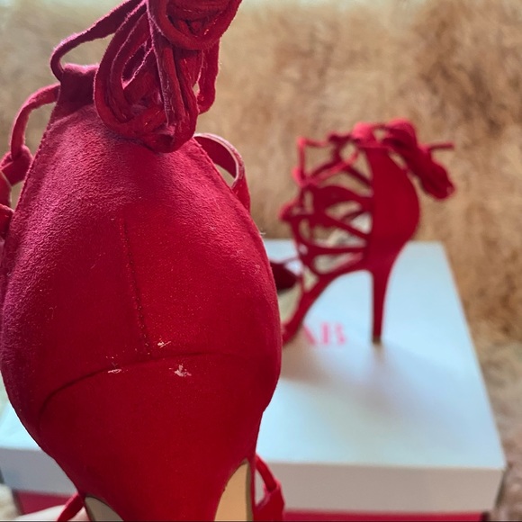 Justfab | Ankle Strap-on Red Heels - Picture 6 of 7
